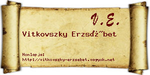 Vitkovszky Erzsébet névjegykártya